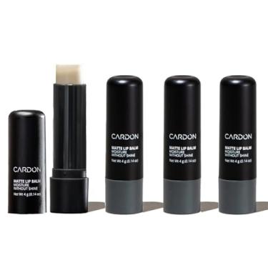 Imagem de Cardon Bálsamo labial masculino - acabamento fosco, anti-brilho - hidratante labial profundamente hidratante para lábios secos e rachados que suaviza e suaviza com formulação coreana - pacote com 4