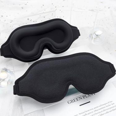 Imagem de Máscara para os olhos respirável 3D máscara de dormir confortável sono fácil de lavar e limpar essenciais de viagem