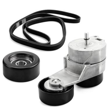 Imagem de Kit de tensor de correia de transmissão compatível com Accord, Odyssey, Pilot, Ridgeline, Acura MDX, TL, ZDX - Substituição de ajuste direto OE K060841 38332 36112 90K38332 com correia serpentina e