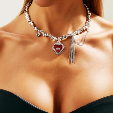 Imagem de Colar de corrente com borla, pingente boho em camadas sol e lua, joia de pedra de cristal colorida para mulheres, Large, Metal metal Imitação de turquesa Corrente de ferro, imitação de turquesa