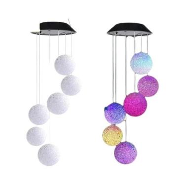 Imagem de Luz Solar LED À Prova d'Água Com Mudança De Cor, Sino De Vento Com Bol