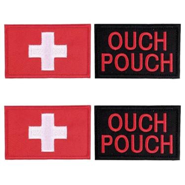 Imagem de 4 Patches de Primeiros Socorros para Bolsas de Primeiros Socorros, Patches Bordados Refletivos com Cruz Branca para Médicos Mochilas Bonés Roupas Bolsas Jaquetas (2 Modelos)