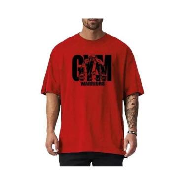 Imagem de Camiseta De Algodão Oversized Masculina Para Verão, Manga Curta, Ombro