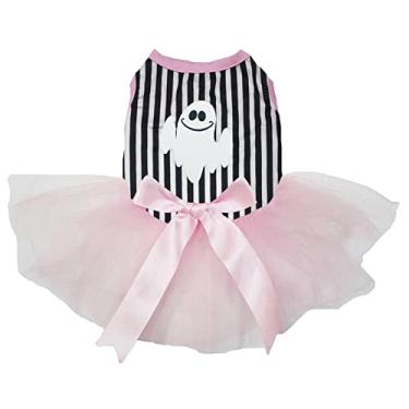 Imagem de Petitebella Vestido para cachorro Little Ghost Puppy (listras/rosa, PP)