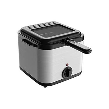 Imagem de Conjunto de panela de fritadeira profunda, frigideira funda com tampa e cesta, fácil de limpar, controle de temperatura ajustável, 1000W