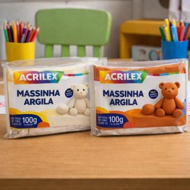 Imagem de Massinha argila 100g natural acrilex