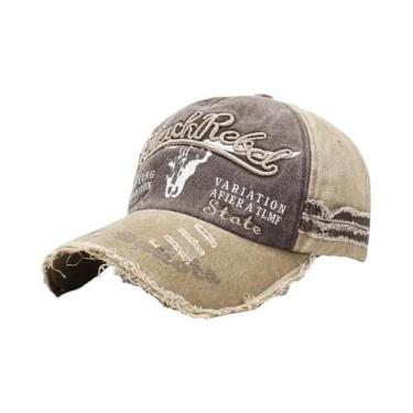 Imagem de Boné de beisebol retrô lavado, feito velho e chapéu de sol ajustável -