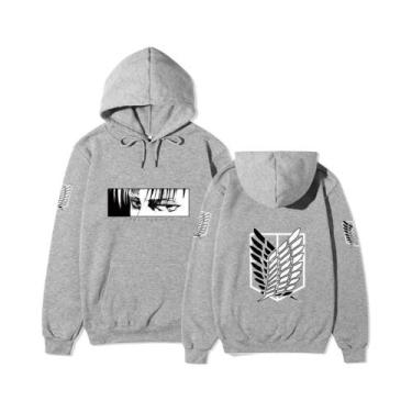 Imagem de Moletom Com Capuz Masculino De Anime Japonês Attack on Titan Casual So