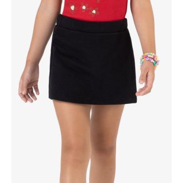 Imagem de Shorts Saia Moletom Rovi Kids Preto, 18, Preto
