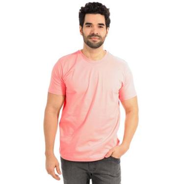 Imagem de Camiseta Masculina Anistia Algodão Manga Curta Básica Lisa Rosa - Anis