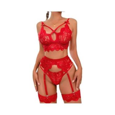 Imagem de Conjunto De Lingerie Sexy Transparente Para Mulheres, Sutiã, Calcinha 