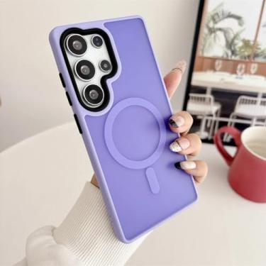 Imagem de Capa resistente a impactos de nível militar para Samsung S25 S24 S23 S22 Ultra Plus A56 A36 A16 A55 A26 A15 A35 com ímã (para Galaxy A35/roxo claro)