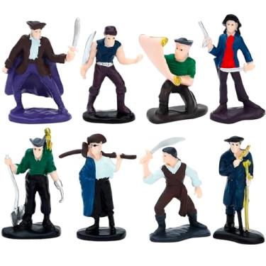 Imagem de ONEST 8 Pieces Little People Figurines Hand Painted People Action Figures Figures Realistic Detailed Pirate Figurine Model Figures Party Favors Table Decorations