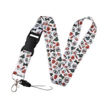 Imagem de Cordão Com Padrão De Lua Borboleta Para Chaves, Porta-Crachá, Chaveiro