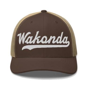 Imagem de Wakonda Boné Wakonda Trucker Boné de Beisebol Bordado Escrita Vintage Malha Esportiva Swoosh Presente Lembrança Headwear SD, Marrom/Cáqui, tamanho �nico