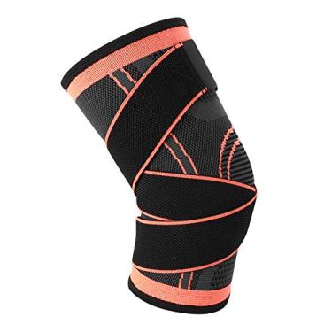 Imagem de aqxreight Joelheira de Compressão Esportiva Tricô Elástico Suporte Bandagem Equipamento de Proteção Antiderrapante Joelheira Equipamento de Proteção M Ajuste Sinuoso Dor No Joelho Elástico Adequado