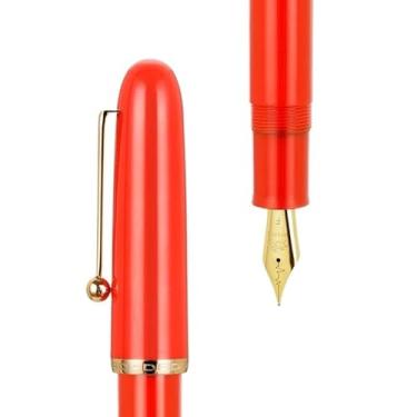 Imagem de ONECMN Caneta-tinteiro acrílica transparente, caneta giratória, ponta de 35 mm, material escolar, artigos de papelaria, canetas de tinta para presente (04, M (aproximadamente 0,7 mm))