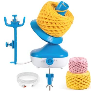 Imagem de Caydo Enrolador de fio elétrico recarregável, enrolador de bolo de fio automático sem fio para enrolamento de fio sem emaranhamento sem esforço, giratório de fio sem fio para crochê, ferramenta