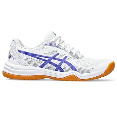 Imagem de ASICS T nis de v lei feminino Upcourt 5, Branco/Azul Violeta, 11.5