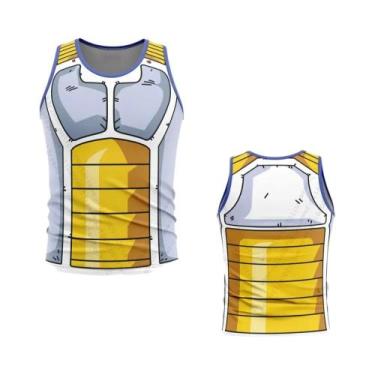 Imagem de Camiseta De Ginástica Masculina Dragon Ball Z Vegeta Battle Suit Cospl