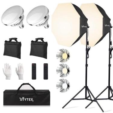 Imagem de Kit de iluminação Skytex Octa Softbox 20x28in com lâmpada LED de 135 W