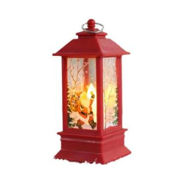 Imagem de Luminária De Mesa LED Com Bateria, Papai Noel E Boneco De Neve, Luz No