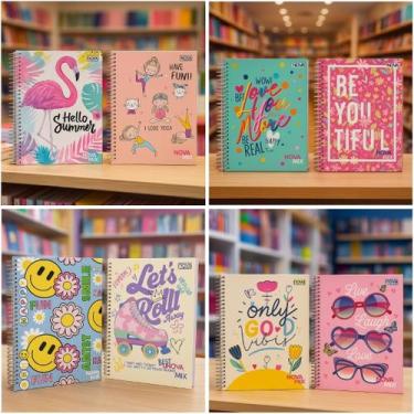 Imagem de Kit com 2 Caderno 20 Matérias Masculino ou Feminino 320 Folhas Sortido