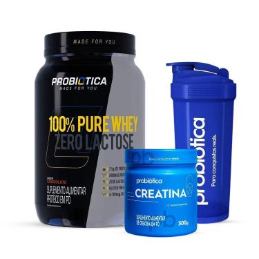Imagem de Combo Whey Zero Lactose 900g e Creatina 300g Coqueteleira-Unissex