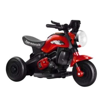 Imagem de Moto Elétrica Infantil First Custom Vermelha com Luz e Som Zippy Toys 