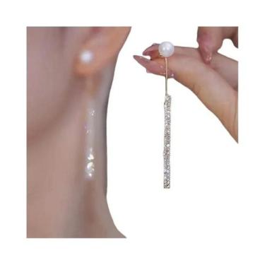 Imagem de Brinco De Clipe De Orelha Em Cristal Prateado Com Franjas, Não Perfura