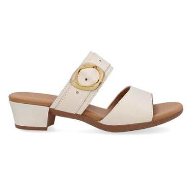 Imagem de Tamanco Usaflex Feminino Salto Bloco Couro Fivela UD12001-Feminino