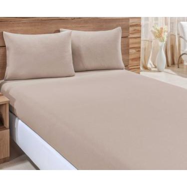 Imagem de Lençol Solteiro Com Elástico 100% Algodão Cama Box Malha 2 Peças - Mal