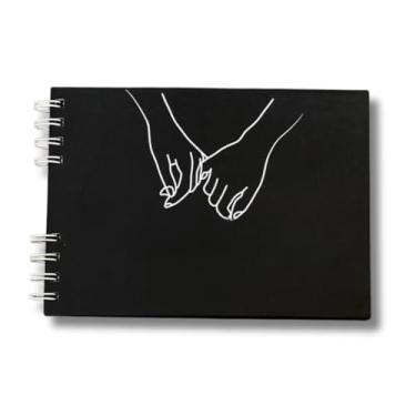 Imagem de Álbum Scrapbook A5 Folhas Pretas 180g - Caneta Branca Opcional para Preservar Memórias e Projetos Artísticos (Nossas Lembranças 40 folhas,Não)