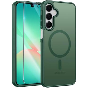 Imagem de FNTCASE Capa de celular para Galaxy A26 5G: Capa de celular magnética fosca translúcida de grau militar com proteção contra quedas - fina, resistente, durável, à prova de choque para capas Samsung A26