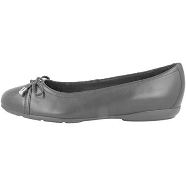 Imagem de Geox Sapatilha feminina de balé de couro napa Annitah 9 com suporte de arco e amortecimento, Preto e preto C9997, 34