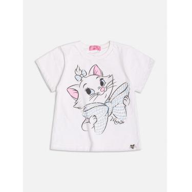 Imagem de Blusa Infantil Menina Disney Marie Strass Off White Momi-Feminino