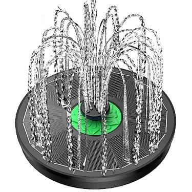 Imagem de Yzert Fonte solar painel de vidro completo sem bateria, fontes solares de banho de pássaros de 3,5 W com 4 hastes fixas e 7 bocais, bomba de fonte solar para banho de pássaros, jardim, lagoa, piscina,