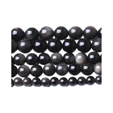 Imagem de Contas De Pedra Labradorita Negra 6/8mm AAAAA Redondas Naturais Soltas