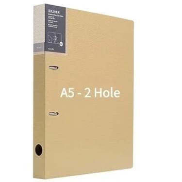 Imagem de Organizador de arquivos com 2 expositores, pasta de documentos, furo para fichário, armazenamento de livros, clipe de anel de arquivo de folha solta, material de escritório (marrom)