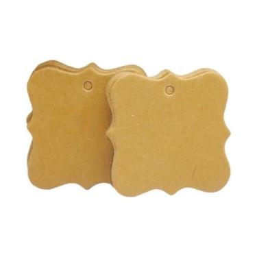 Imagem de Etiquetas De Presente De Papel Kraft Branco, 100 Peças, Etiquetas De E