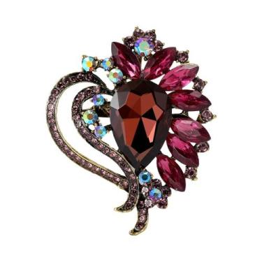Imagem de Broche De Flor Com Strass Unissex Para Mulheres, Alfinetes De Moda Em 