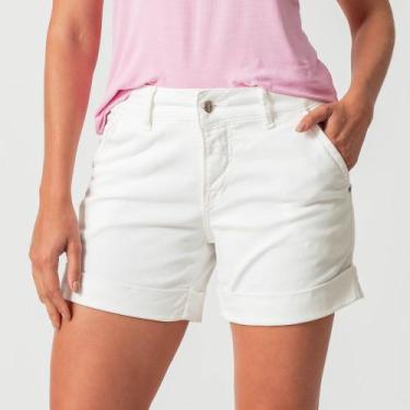 Imagem de Bermuda Jeans Color Confort Bolso Faca Barra Italiana Branca - Bloom, 