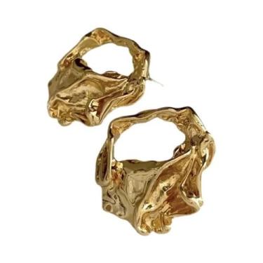 Imagem de Brincos De Argola Geométricos Banhados a Ouro Com Zircônia Para Mulher