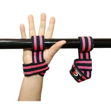 Imagem de Strap fitness academia musculação profissional Carbonfit, Rosapreto
