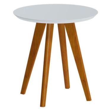 Imagem de Mesa Lateral Classic Redonda Branco Acetinado - Imcal