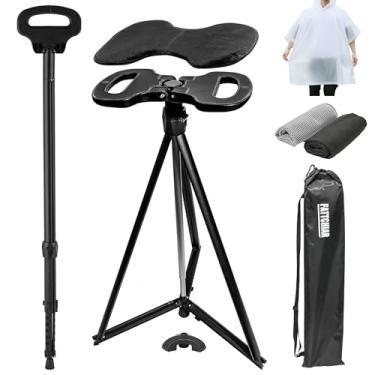 Imagem de Bengala de caminhada com assento ajustável Altura 99,8 cm Capacidade 150 kg Cadeira dobrável de bengala para adultos, assentos portáteis para idosos, vara de transporte fácil para caminhadas, viagens