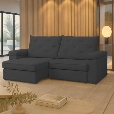 Imagem de Sofá Para Sala Reclinável Estofado Miami 210cm Linho