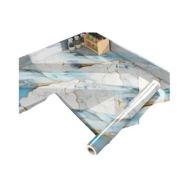 Imagem de Adesivo De Parede Em PVC Marmorizado De 40cm, Impermeável E À Prova De
