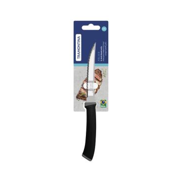 Imagem de Faca para Churrasco Tramontina Felice com Lâmina em Aço Inox com Fio Microsserrilhado e Cabo de Polipropileno Preto 5 po