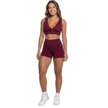 Imagem de Conjunto Top Com Bojo E Short Suplex Vekyo Roupa Para Academia Treino Moda Fitness Musculação-Feminino